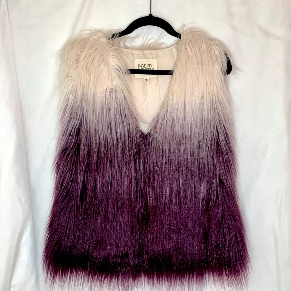 Ombré faux fur vest by Thread & Supply
